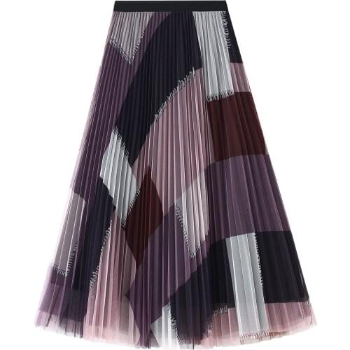 Womens Skirt, Plaid Print High Waist Tulle Skirt for Travelling Dating Party Vacation Shopping 2021 Fashion
