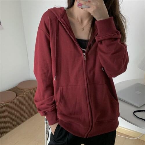 Women Casual Patchwork Drawstring Hoodies Autumn Zipper Pocket Long Sleeve Sport Sweatshirts Female Harajuku Coat Streetwear