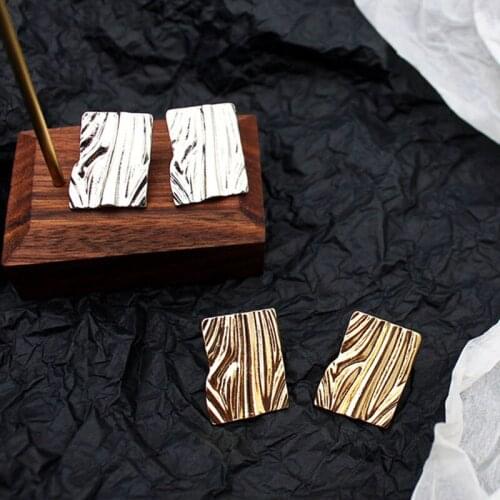 Metal Gold Silver Color Irregular Square Geometric Small Stud Earrings 2020 New Fashion Alloy Stud Earrings Women Party Jewelry