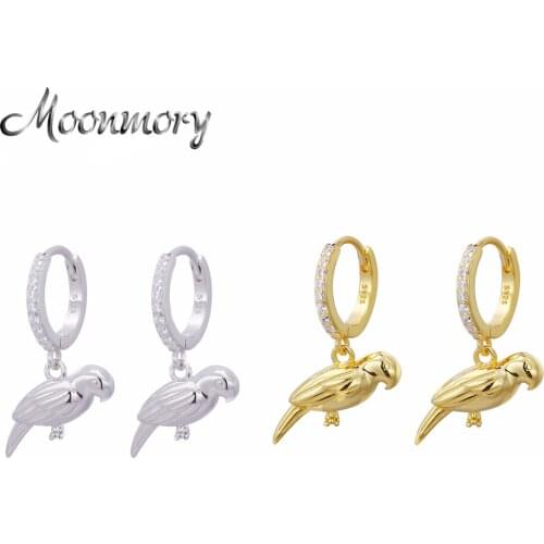 Moonmory 925 Sterling Silver Animal Drop Earrings For Women Lovely Bird Dangle Charms Huggies Wedding Party Jewelry Wholesale