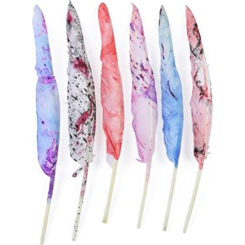 10pcs Printed Craft feathers 25-30cm DIY Accessories Wedding Party Accessories Decorative feather Wholesale