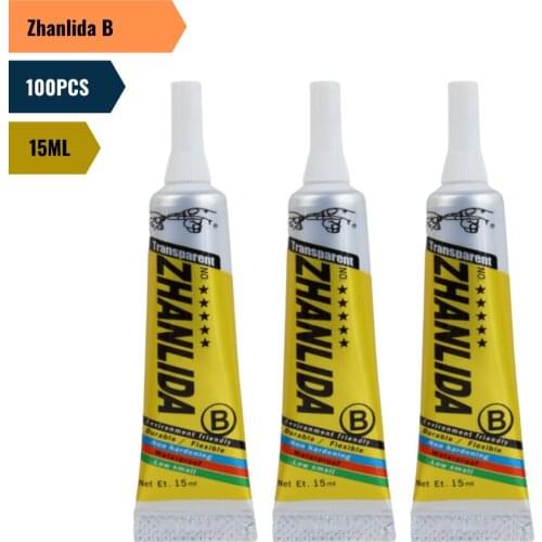 100PCS Zhanlida B 15ML Clear Contact LCD Frame Repair Adhesive Multipurpose DIY B7000 Updated Glue With Precision Applicator Tip