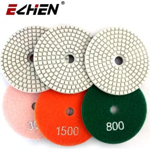 12 pcs / lot Diamond flexible 4 Inch wet polishing pad for marble granite concrete polishing disc