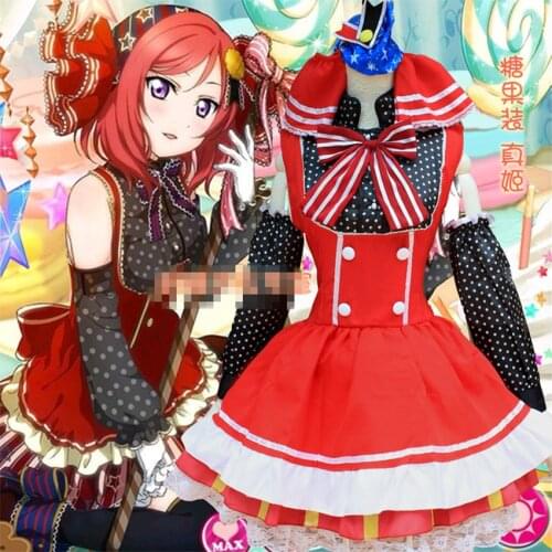 2016 Girls Nishikino Maki Tutu Dress Maid Dress Anime Love Live Cosplay Costume Sweet Dress