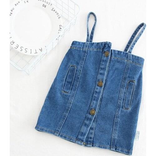 2019 Brand Fashion New Baby Girl Suspender Dress Kids Girls Strap Denim Dress Christmas Clothes for Girls Baby Clothes 1-6 Years