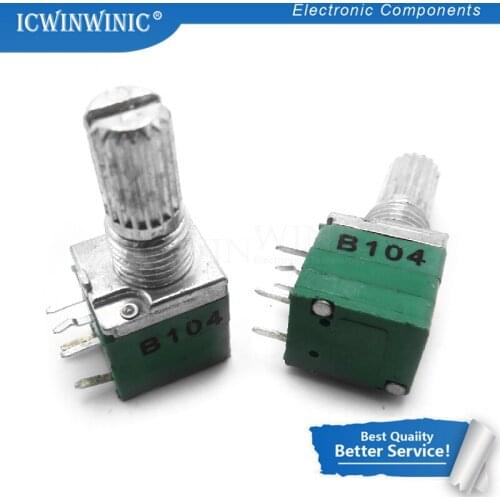 5piece RV097NS 100K single linked potentiometer B100K with a switch audio 5pin shaft 15mm amplifier sealing potentiometer