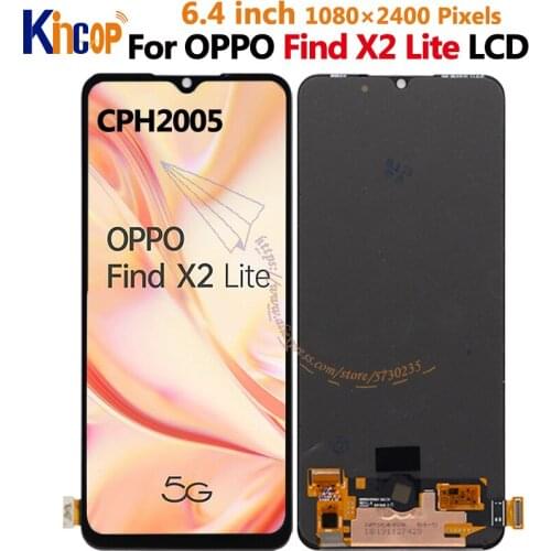 6.4" Original Super Amoled For Oppo Find X2 Lite 5G Global LCD Screen Display Touch Panel Digitizer For Find X2 Lite CPH2005