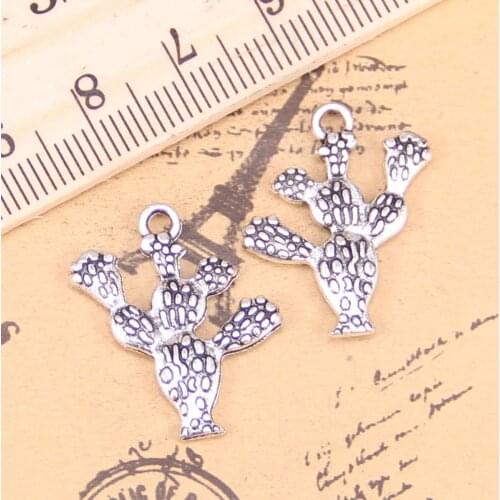 12pcs Charms cactus desert 23x20mm Antique Pendants,Vintage Tibetan Silver Jewelry,DIY for bracelet necklace