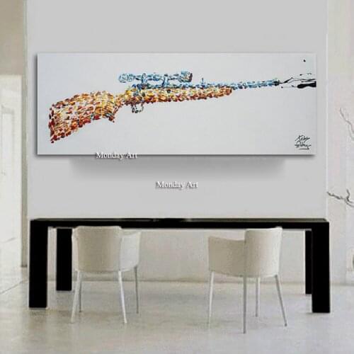 Large Size Hand Painted Abstract Gun Oil Painting on Canvas Abstract Wall Picture Living Room Bedroom Home Wall Art Decor