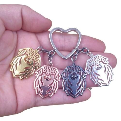 2021 Tibetan Spaniel Dog Animal Cute Gold Silver Plated Keychain For Bag Women Men Girls Female Love Jewelry New Fashion K198