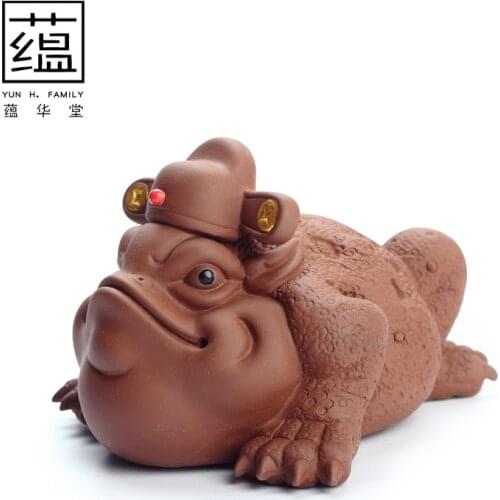 Lucky Jinchan Zisha tea pet ornaments