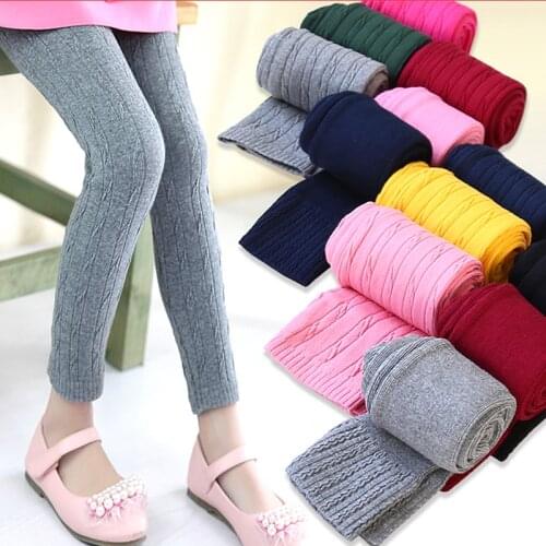 Children Knitting Pants Leggings Skinny Elastic Girl leggings Getry Trousers Spring Autumn Candy Color Leggins Leginsy Baby Kids