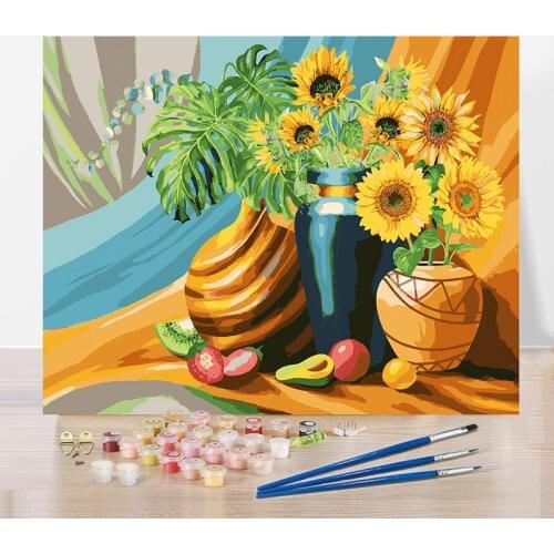 Diy Paint By Number Kit For Adults Kids Flower Animal Painting Color Decorate The Living Room Dining Room 40x50cm Plank Frame