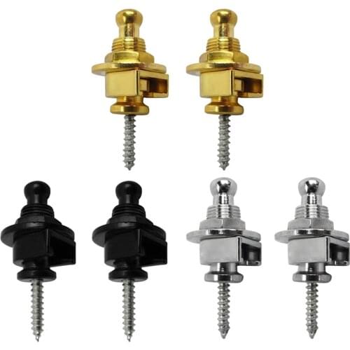 FLEOR Pair of Metal Skidproof Guitar Strap Lock Straplock Button for Guitar Accessories
