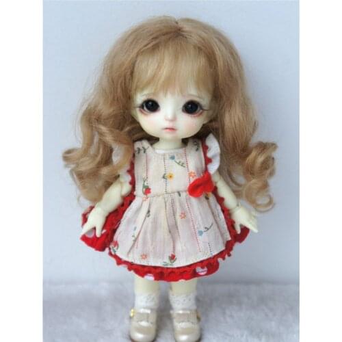 JD604 1/8 1/6 Fashion BJD Mohair Air Bang Wig Suit For Size 5-6 Inch 6-7 Inch Doll Curly Doll Hair Free Shipping Accessories
