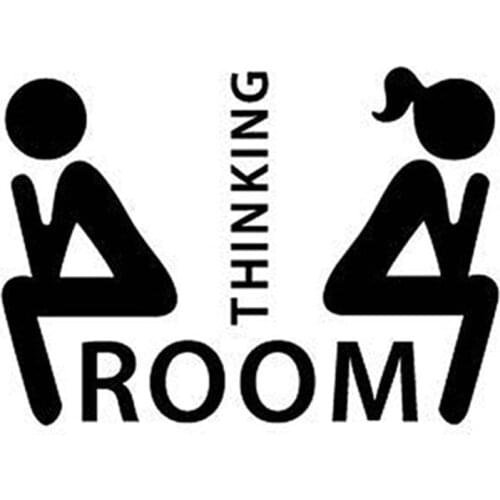 Creative Man Woman Pattern Washroom Toilet WC Bathroom Door Sticker DIY Decal
