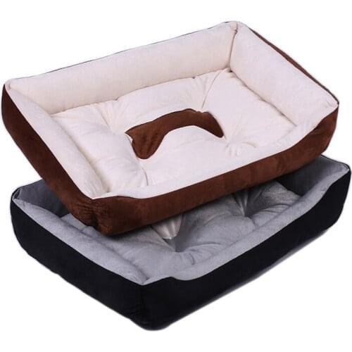 Square Dog Bed Bone Couch for Small Large Dogs Fluffy Soft Kennel Washable Cotton House Pet Sleeping Sofa Cushion cama perro