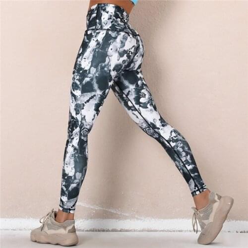 Casual Pants Women Gym High Waist Booty Lifting Flower Printed Leggings Female Leggings Print Girl Fitness Booty Leggins