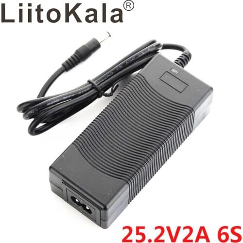 LiitoKala 6S 25.2 V 2A 24V battery pack power supply lithium Li-Ion batterites charger AC 100-240V converter adapter
