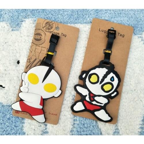 LISM Ultraman Anime Travel Accessories Luggage Tag Suitcase ID Address Portable Tags Holder Baggage Label New