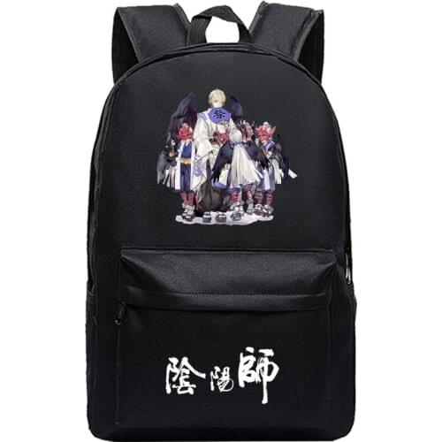 Cute Cartoon Character Onmyoji School Backpack Fashion Casual Travel Camp Unisex Shoulders Bags Canvas Bookbags