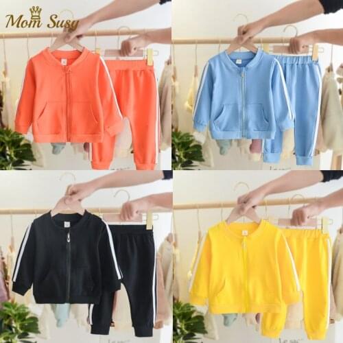 Fashion Baby Boy Girl Clothes Set Cotton Coat+Pant 2PCS Bebe Kids Sport Jacket Clothing Suit Long Sleeve Spring Autumn Summer