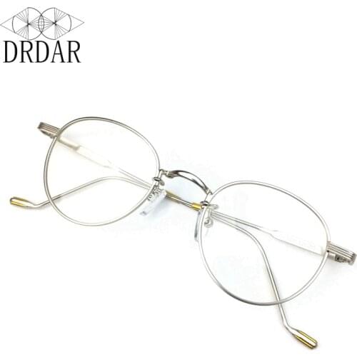 2020 New Womens Men Unisex Eyeglasses Frames 8969 Retro metal Round Small frame Star style plain glass Black/silver/gold