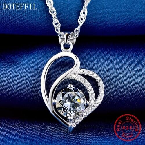 Love Necklace 925 Sterling Silver Charm Heart Pendant Woman Necklace Fashion Luxury AAAA Zircon Necklace Jewelry