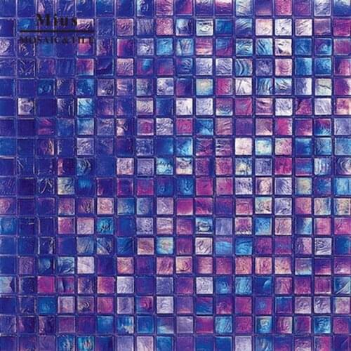 Iridescent glass swimming pool mosaic tile