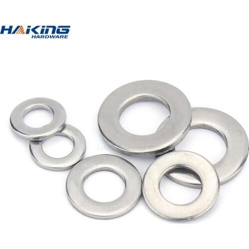 304 Stainless Steel Flat Washer M1.6 M2 M2.5 M3 M4 M5 M6 M8 M10 M12 M16 M20 M24 Shim Spacer Plain Metal Washers Rings