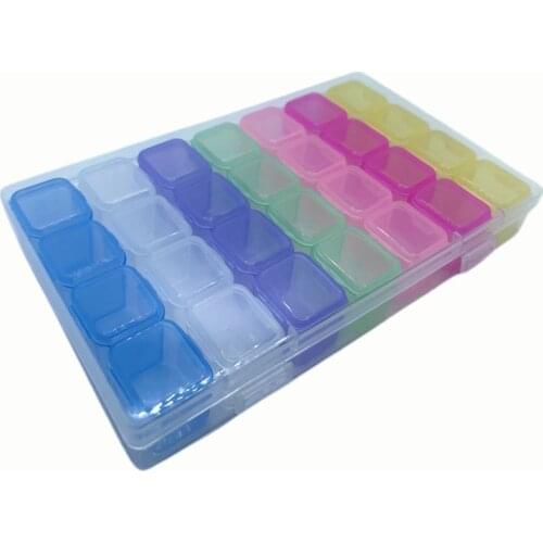 Portable one week pill box seven grid pill box Travel Pill Box Holder Weekly Medicine Storage Organizer