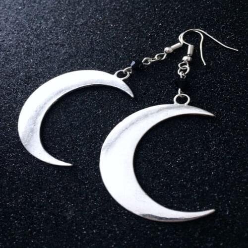 Crescent Moon Earrings Mystic Gothic Jewelry Lunar Witch Celtic Pagan Wiccan Luna Moon Phase Witchy Goddess Fashion Woman Gift