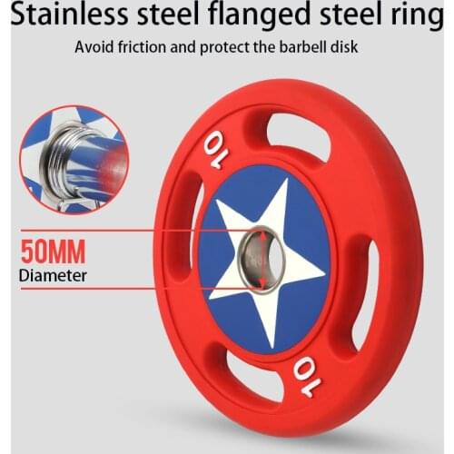 Gym Commercial 50MM Weightlifting Barbell Color Environmental Protection Tasteless High Quality 2.5-25KG Weight Plate