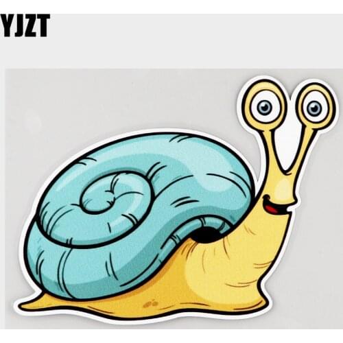 YJZT 15.2CM×11.3CM Lovely Snail Crawling Slowly Car Sticker PVC Decal 11C-0186