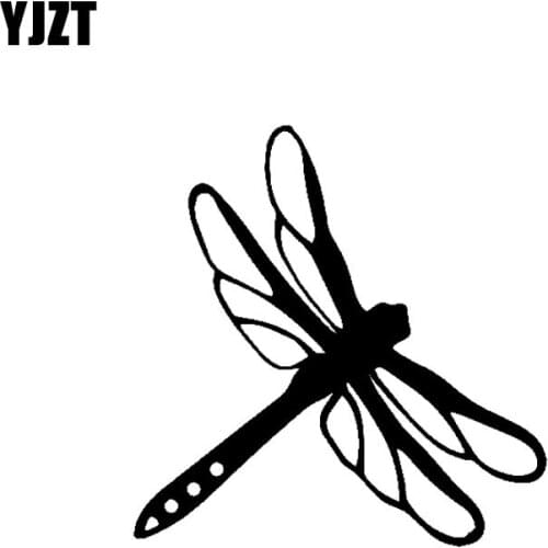 YJZT 15.1CM*15.3CM Dragonflies Minimalist Vinyl Decal Car Sticker Black/Silver C19-0653