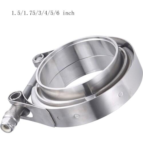 1.5/1.75/3/4/5/6 inch Turbo Exhaust V-Band Clamp Stainless Steel Male/Female Flange Kit High Quality