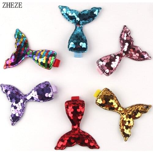1Pair Cute Glitter Sequins Mermaid Tail Hairpins Chic Girls Barrettes Beach Holiday Party DIY Accessories Hair Clips For Women