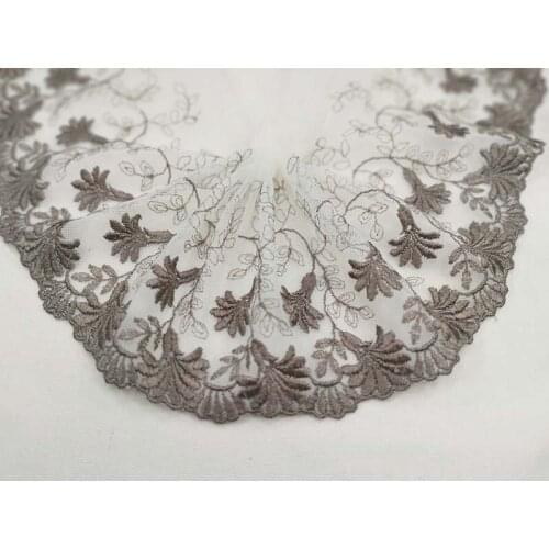 15Yards Coffee Floral Embroidered Lace Trim Beautiful Ribbon Fabric Mesh Net Laces Trims For Sewing Garment Accessories