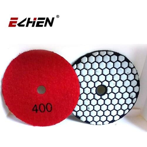 6 Pcs Grit #400 Diamond Dry Polishing Pads Resin Flexible Abrasive disc Marble Granite Concrete Polishing Disc Sanding Disc