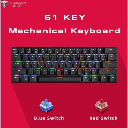 Mini Gaming Mechanical Keyboard USB Bluetooth Wireless Gamer Red Blue Switch RGB Backlight For Computer Russian PC Motospeed