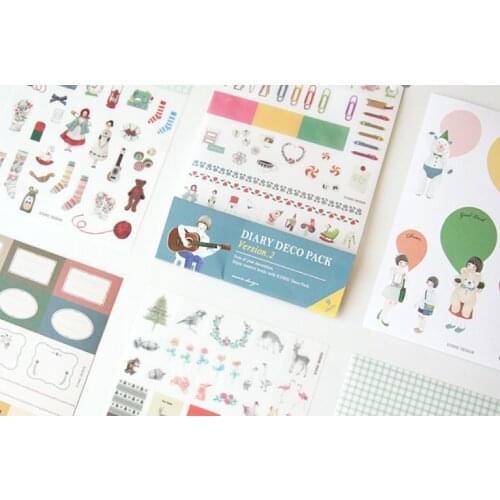 9pcs/lot New Version.2 diary decor pack paper sticker note Decoration label stationery sticker
