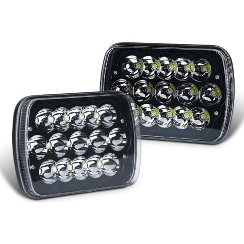 Factory Price Square Headlight Truck 5x7 Inch Headlamp Black Bezel Rectangular Light For Jeep Cherokee