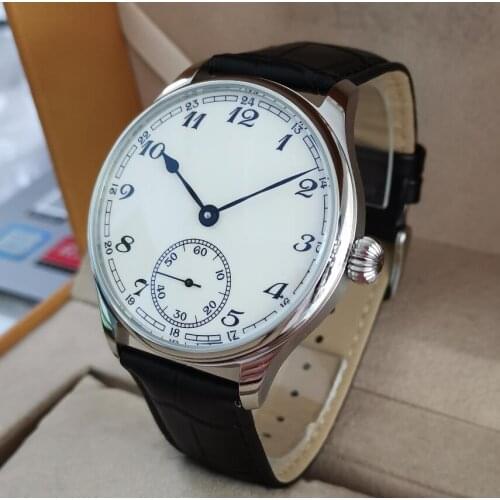 GEERVO No logo 44mm Manual mechanical mens Watch white dial Seagull ST3621 movement G116
