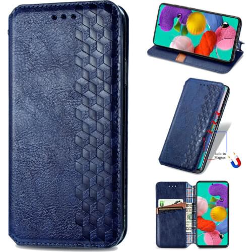 Business Stand Gem Print Flip Wallet Case For Samsung A10 A20 A30 A50 A70 A11 A21 A31 A41 A51 A71 A7 2018