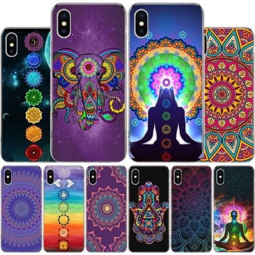 Mandala Chakra Yoga Phone Case For Apple Iphone 12 11 Mini Pro X XR XS Max 7 8 6 6S Plus 5 SE 7G 6G + Art Cover Coque Capa Shell