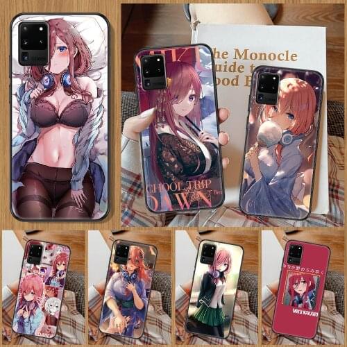 Nakano miku Anime Phone case For Samsung Galaxy Note 4 8 9 10 20 S8 S9 S10 S10E S20 Plus UITRA Ultra black tpu prime fashion