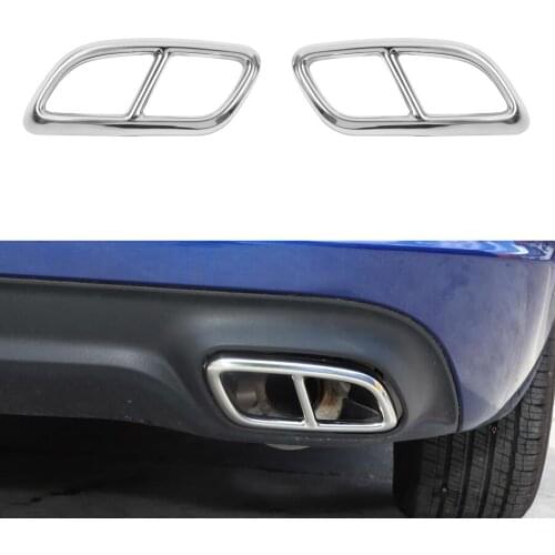 For Dodge Charger 2015 Up Car Tail pipes Throat Decoration Frame Trim Exterior Auto Molding Stainless Steel