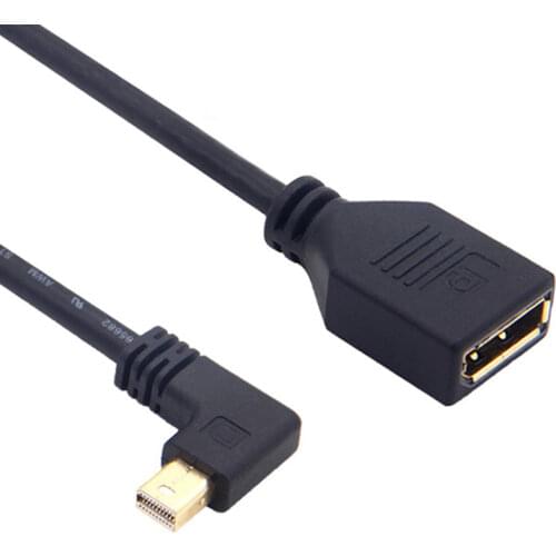 Thunderbolt Mini DisplayPort Male 90 Degree Up & Down & Left & Right Angled to DisplayPort Female DP Mini DP Adapter Cable 0.3m