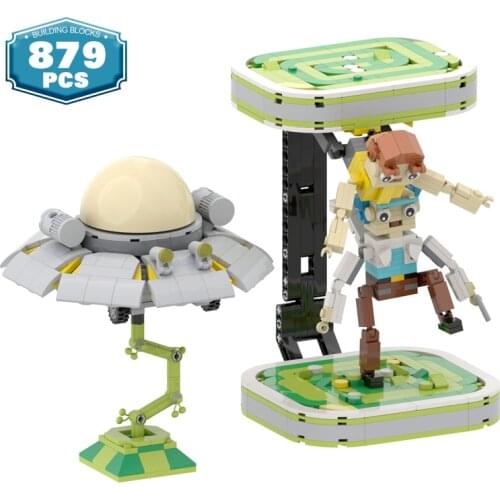 MOC Science adventure Cartoon Tv Anime Figures Building Blocks Travel Through Time and Space Spaceship Bricks Toys for Kids Gift