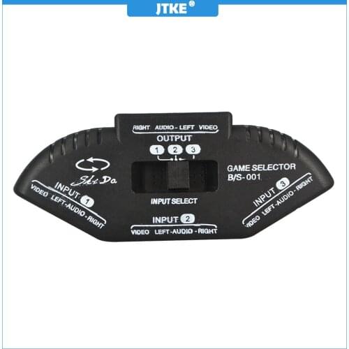 JTKE 3-Way Audio Video AV RCA Switch Selector Box Composite Splitter with 3-RCA